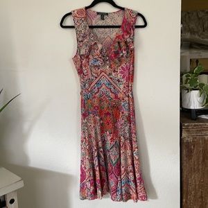 RALPH LAUREN  Paisley Print Sleeveless Dress